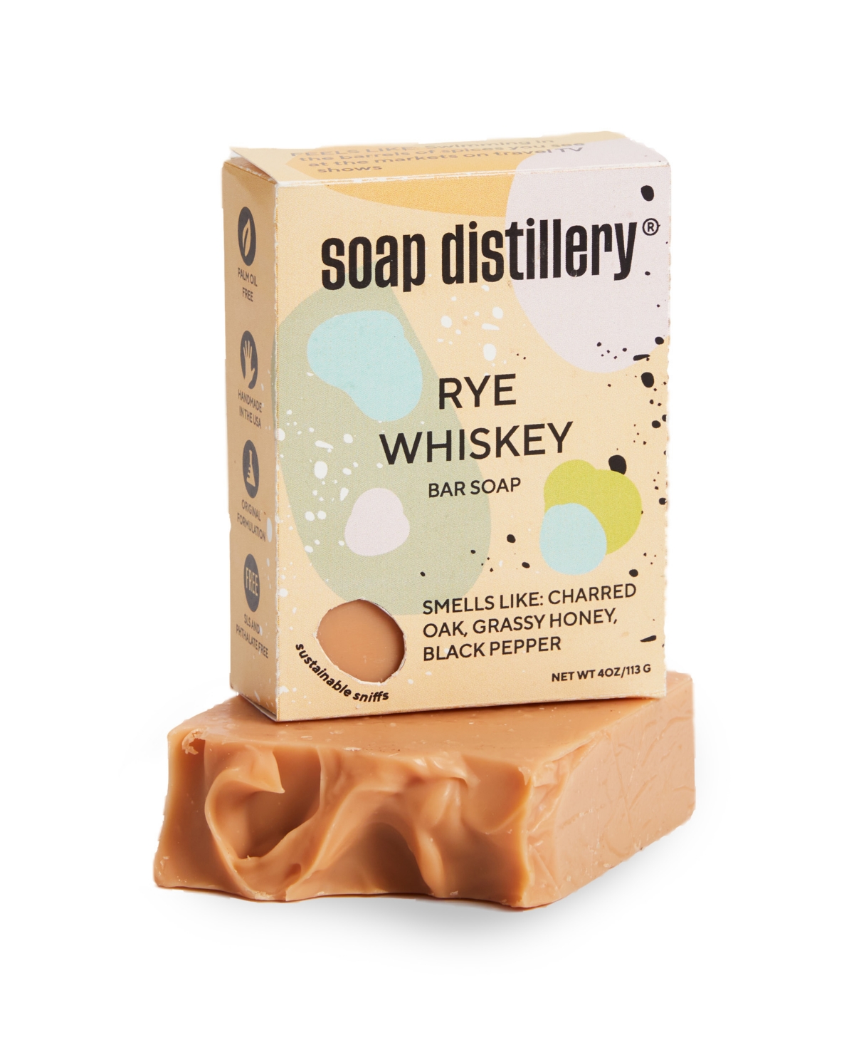 Soap Distillery Rye Whiskey Bar Soap In Brown