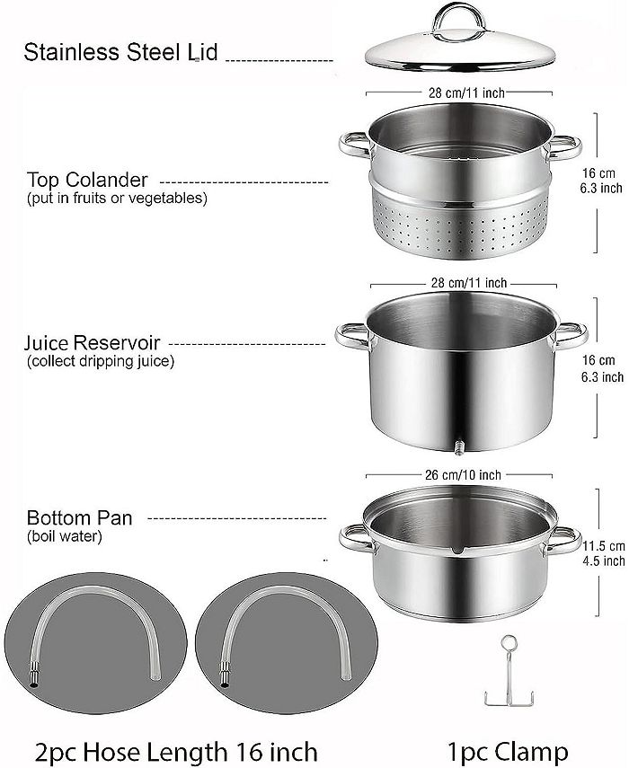 Cook N Home 11Quart Stainless Steel Basics Canning Juice Steamer
