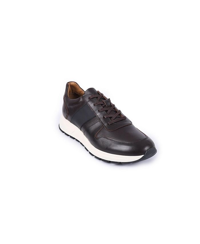 VELLAPAIS Hampton Black Leather Men's Fashion Comfort Sneakers - Macy's