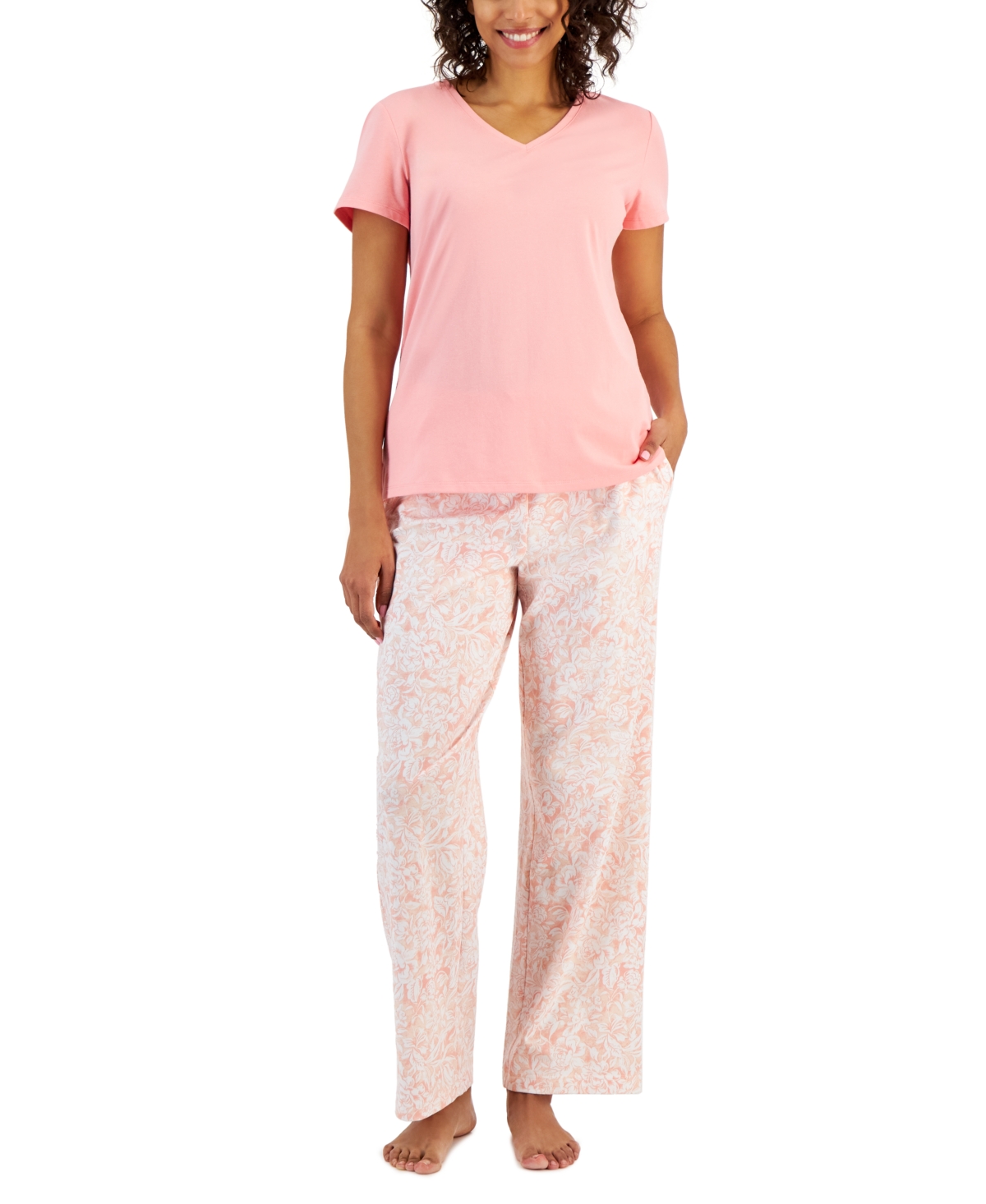 Charter Club Women's Printed Drawstring Pajama Pants, Created For Macy's In Heirloom Blooms