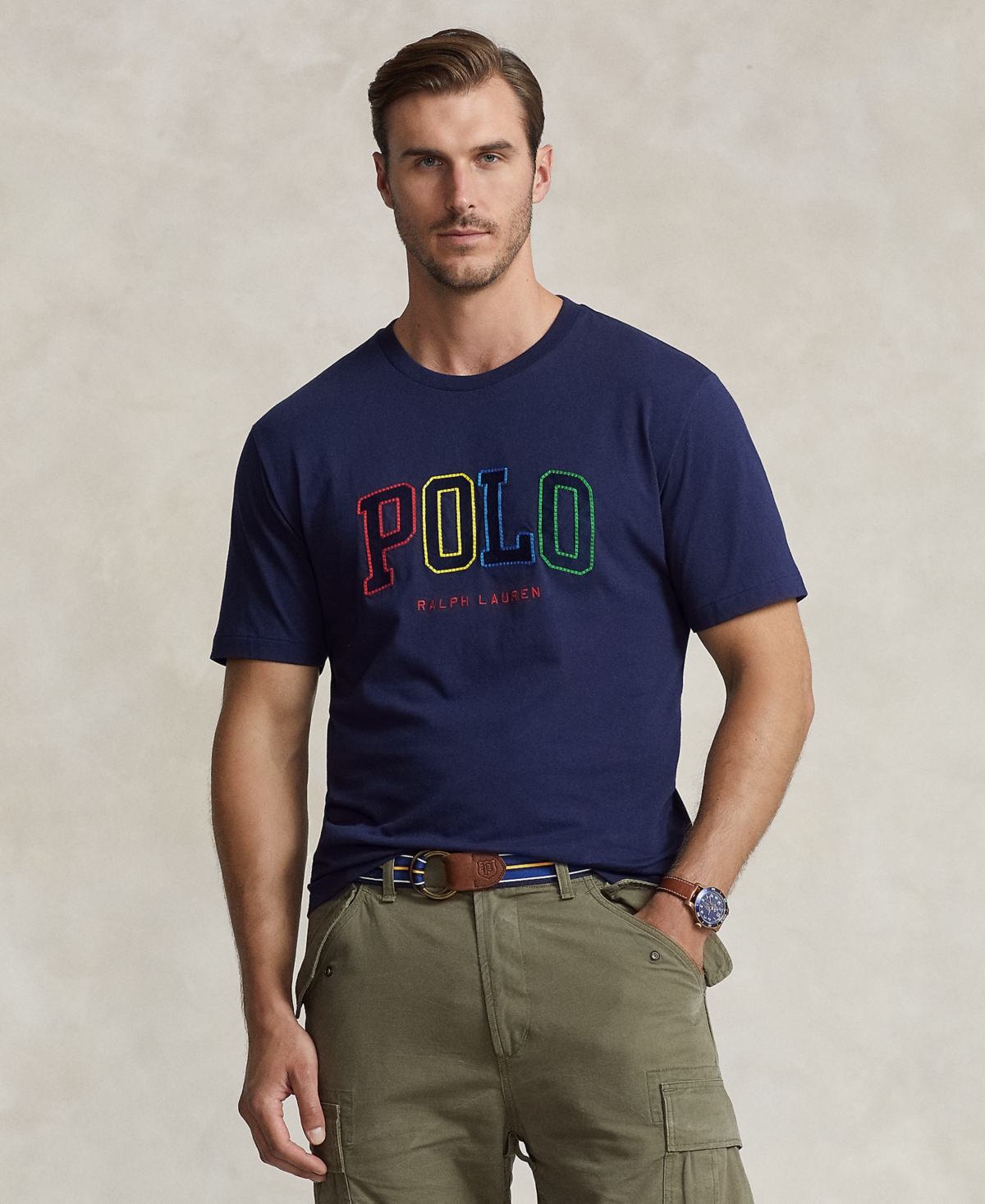 Polo Ralph Lauren Men's Big & Tall Logo T-shirt In Cruise Navy