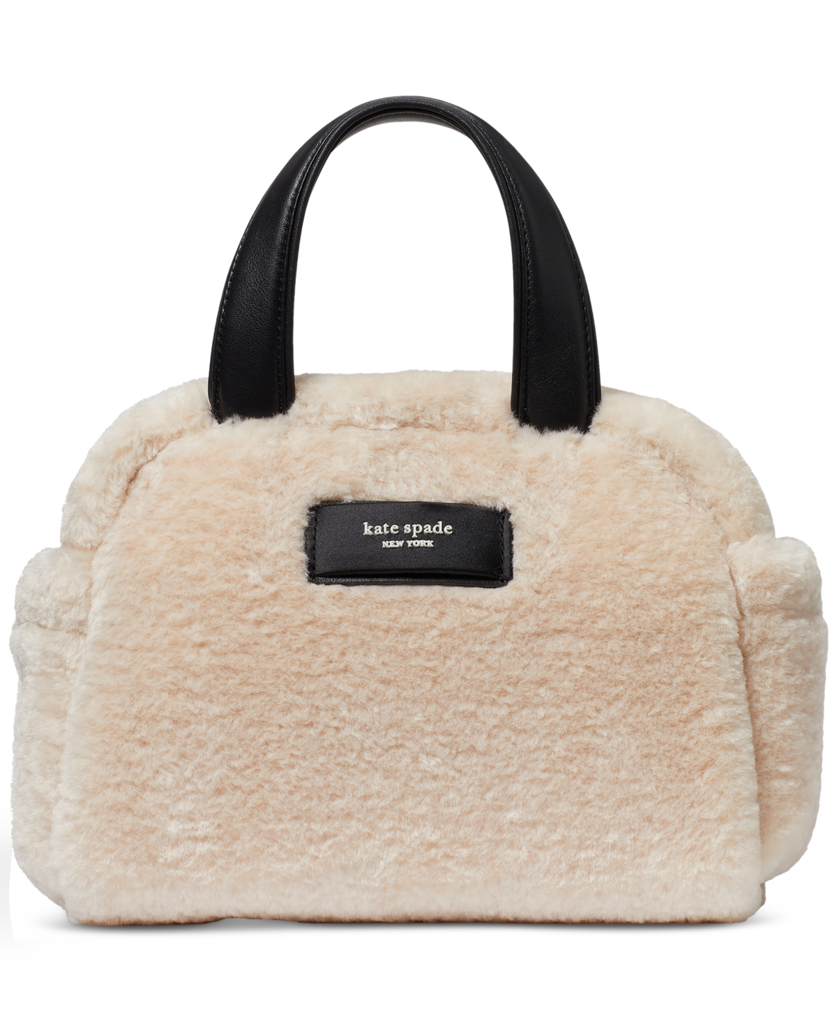 Kate Spade Apres Chic Faux Shearling Satchel In Natural