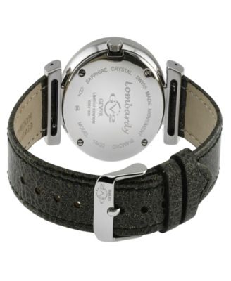 Women's Lombardy Black Leather Watch 36mm