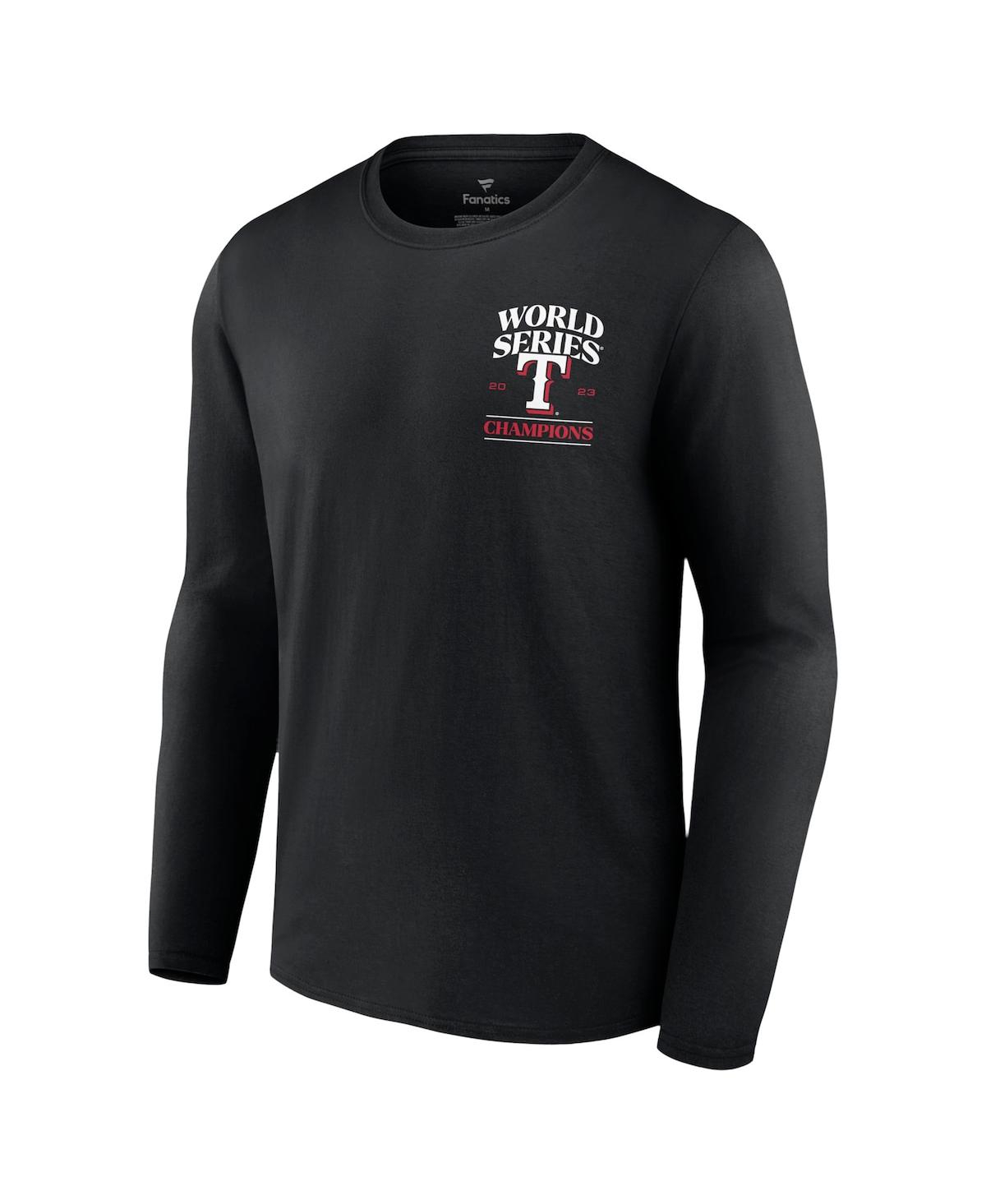 Men's FanaticsTexas Rangers 2023 World Series Champions Signature Roster Long-Sleeve T-shirt - Black
