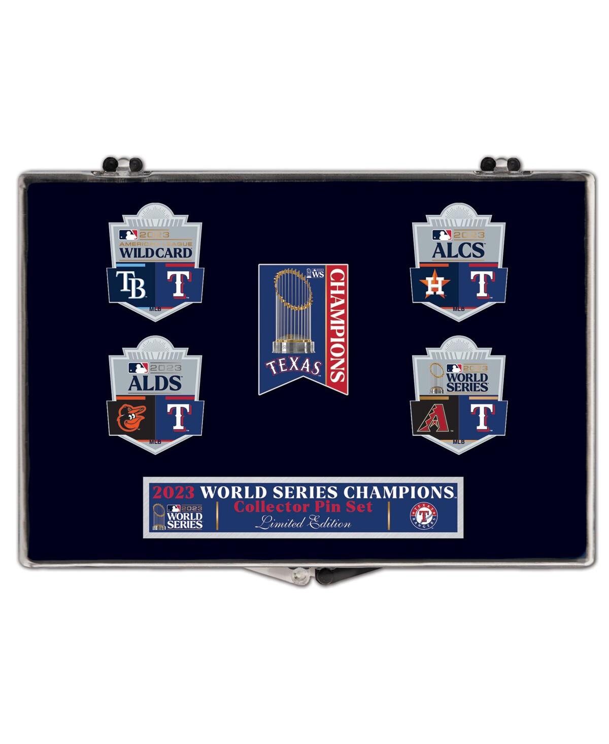 Texas Rangers 2023 World Series Champions Five-Piece Collector Pin Set - Black