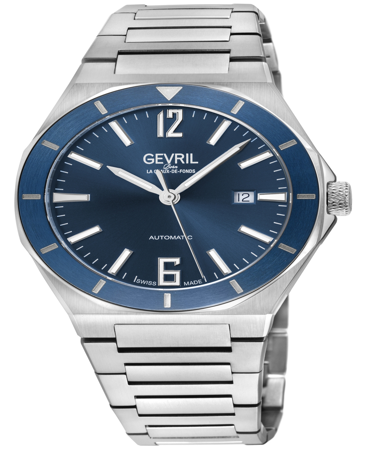 Gevril Men's High Line Silver-tone Stainless Steel Watch 43mm
