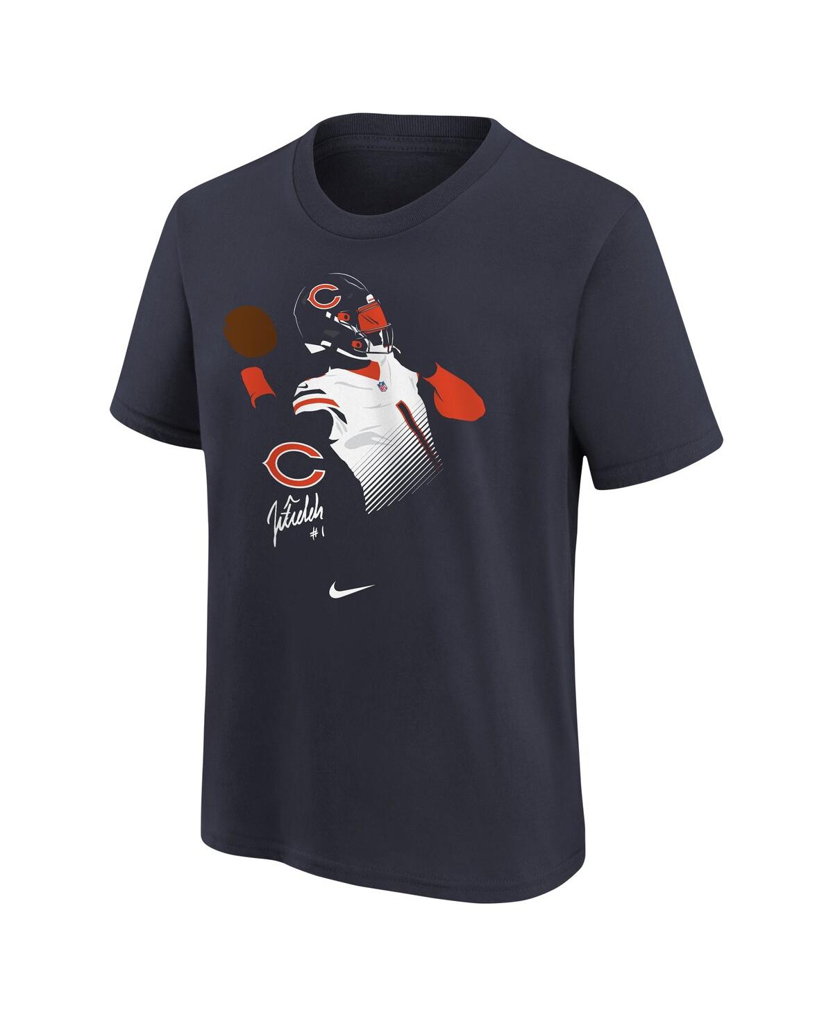 Big Boys Nike Justin FieldsChicago Bears Local Player Name and Number T-shirt - Navy