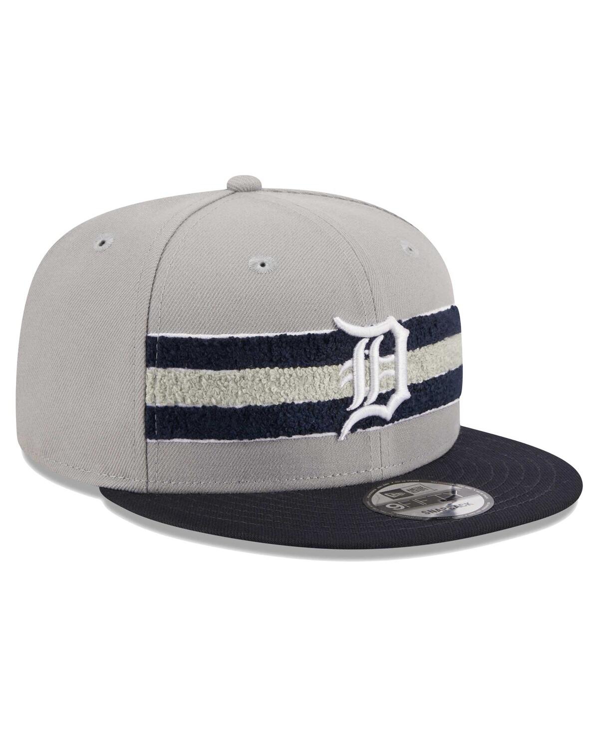 New Era Men's  Gray, Navy Detroit Tigers Band 9fifty Snapback Hat In Gray,navy