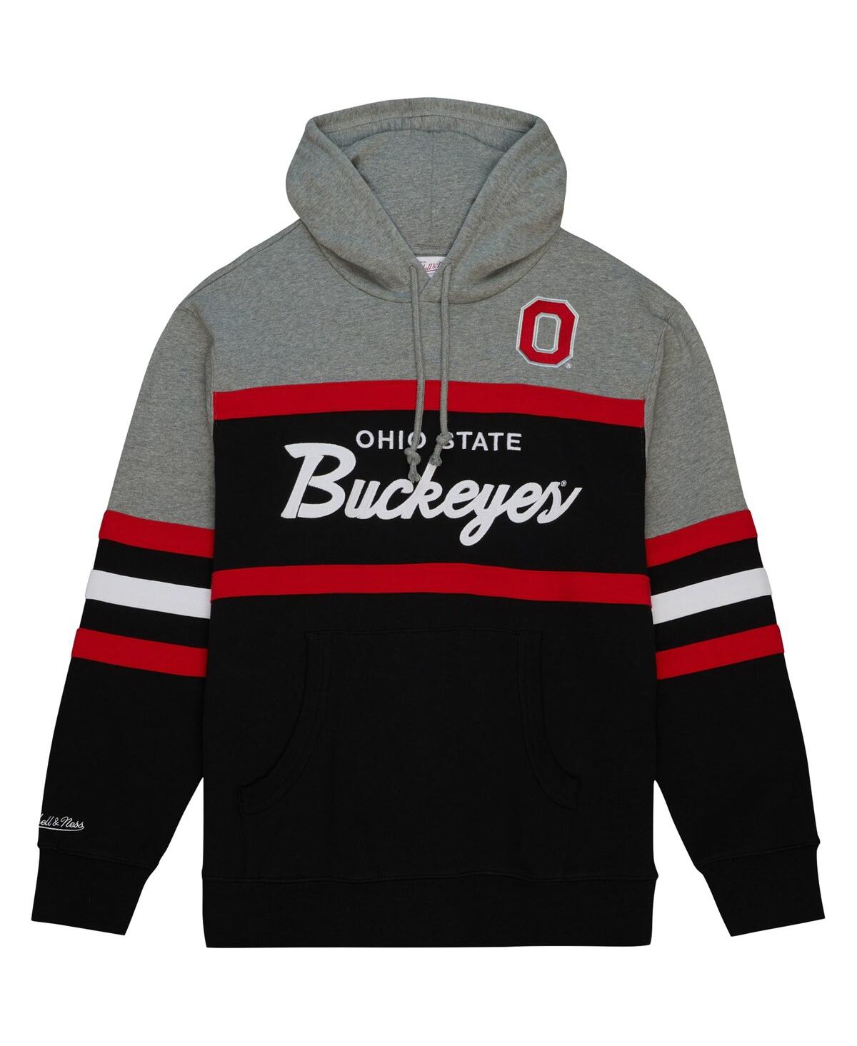 Men's Mitchell & NessOhio State Buckeyes Head Coach Pullover Hoodie - Black