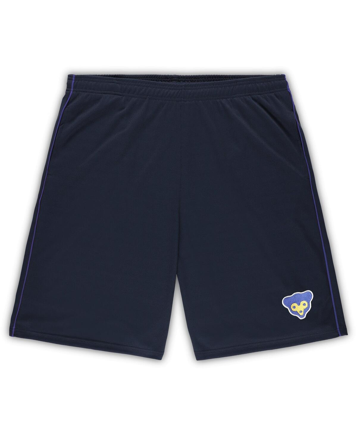 PROFILE MEN'S PROFILE NAVY DISTRESSED CHICAGO CUBS BIG AND TALL COOPERSTOWN COLLECTION MESH SHORTS
