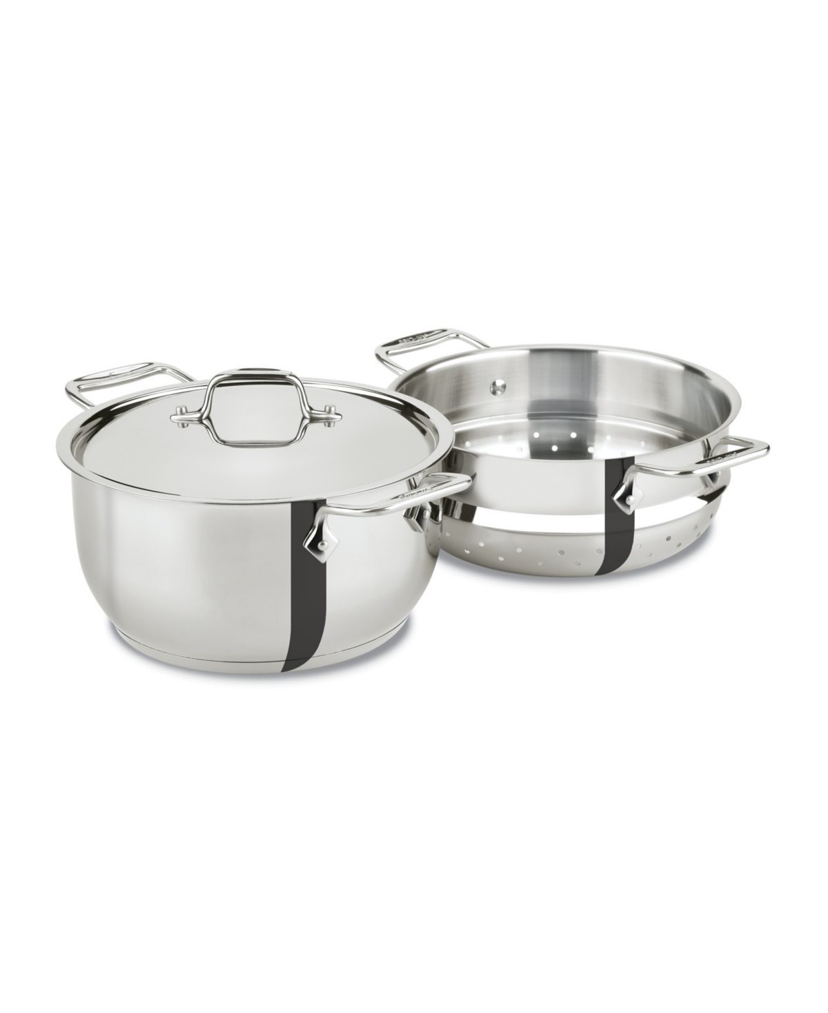 Shop All-clad Stainless Steel 5 Qt. Covered Multi Pot With Steamer Insert In Silver-tone