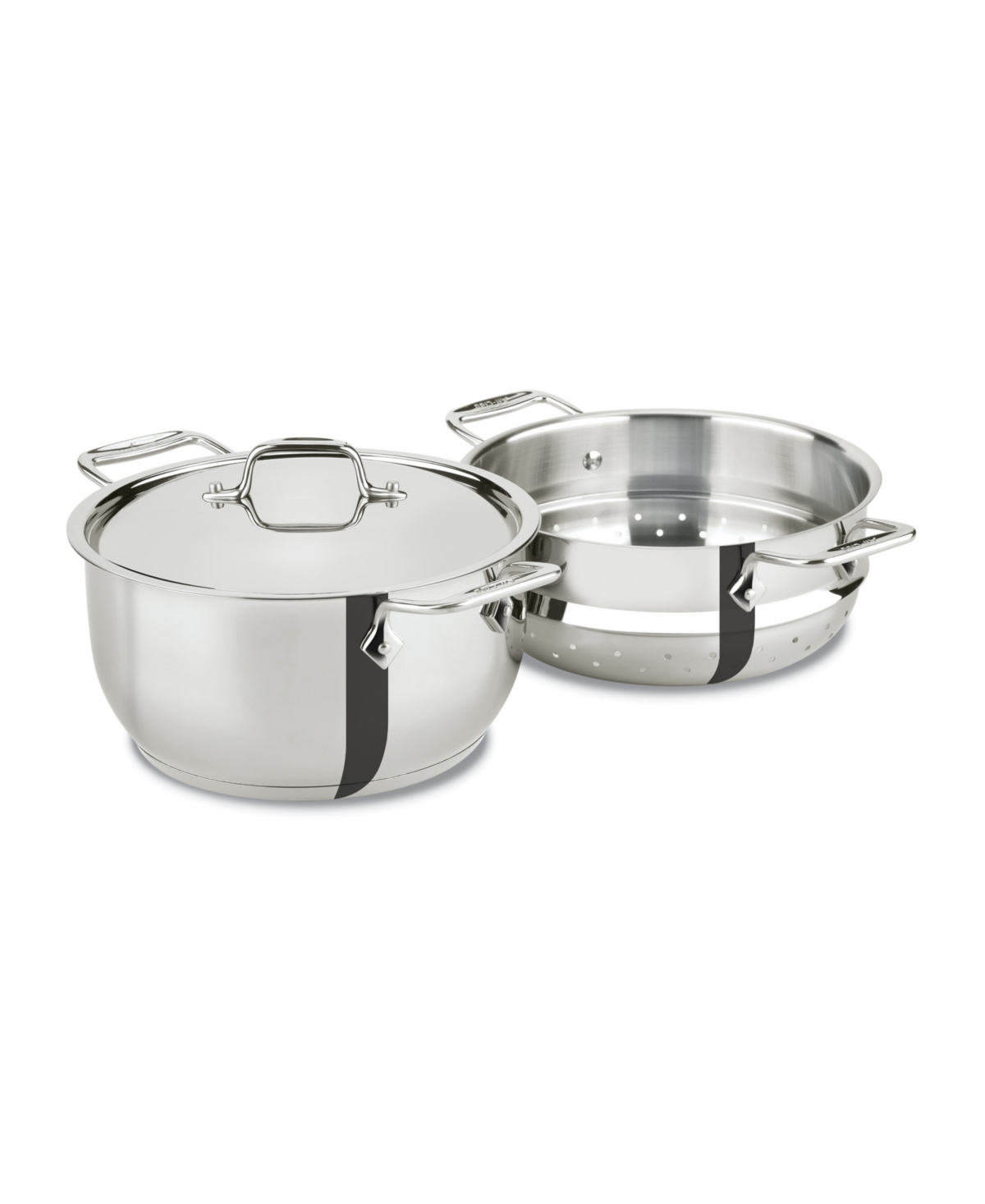 All-clad Stainless Steel 5 Qt. Covered Multi Pot With Steamer Insert In Silver-tone