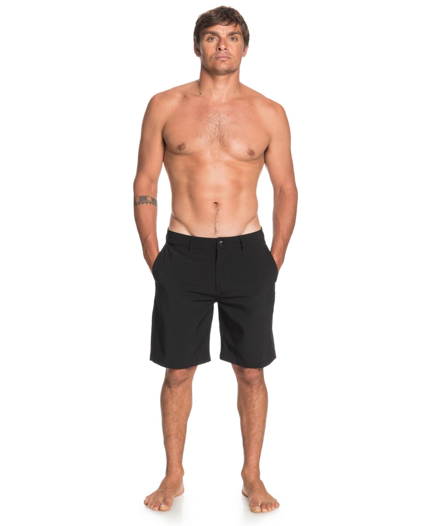Мужские шорты Quiksilver Union Amphibian Hybrid Shorts, 20" Outseam, цвет: Чёрный — фото 2