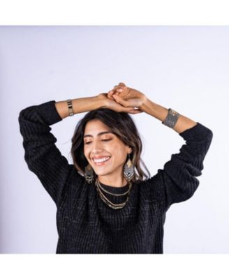 INK + ALLOY Dottie Beaded Fringe Earrings Black