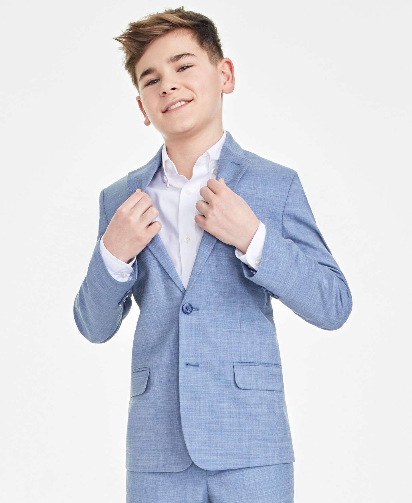 Пиджак Tommy Hilfiger Modern-Fit Stretch Sharkskin Suit Jacket для мальчиков, цвет: Синий — фото 3