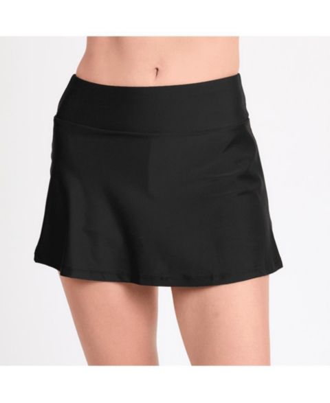 Женская юбка Calypsa Chlorine Resistant High Waisted Mini Swim Skirt With Shorts, цвет: Чёрный