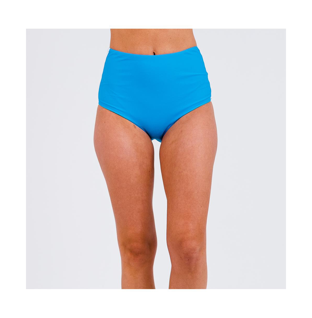 Calypsa Women's Color Block High-Waisted Bikini Bottom
