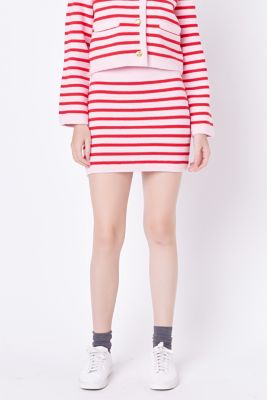 Women's Knit Striped Mini Skirt