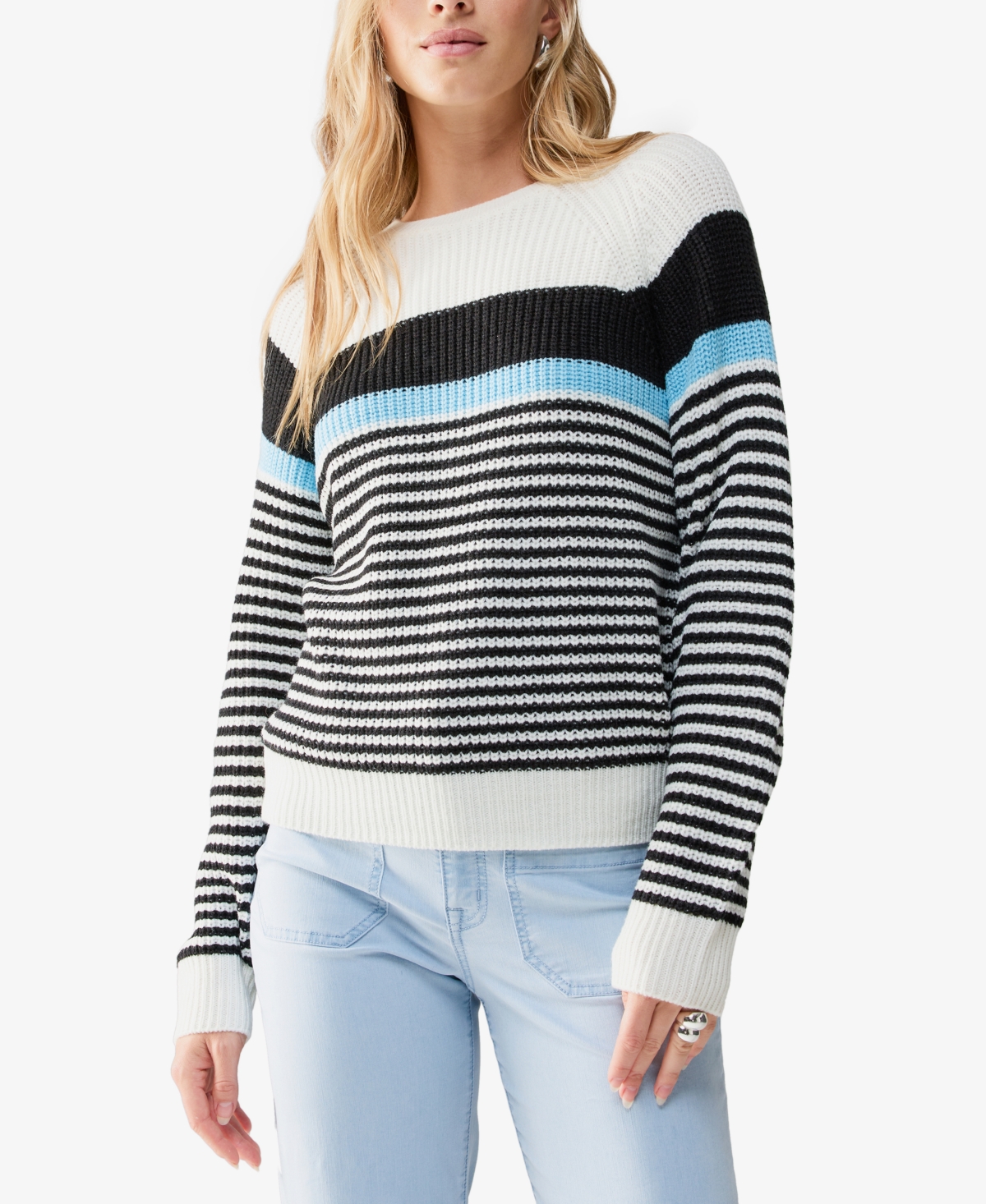Women's Summit Striped Sweater - Sky Blue/milk/black Stripe