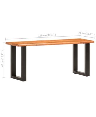 Bench Brown and black Solid Acacia wood and Steel Medium Durable