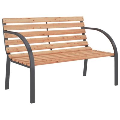 Garden Bench Grey and Wood Wood and Iron 47.2 in Durable