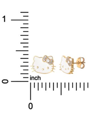 Hello Kitty Diamond & Enamel Stud Earrings (1/20 ct. t.w.) in 10k Gold