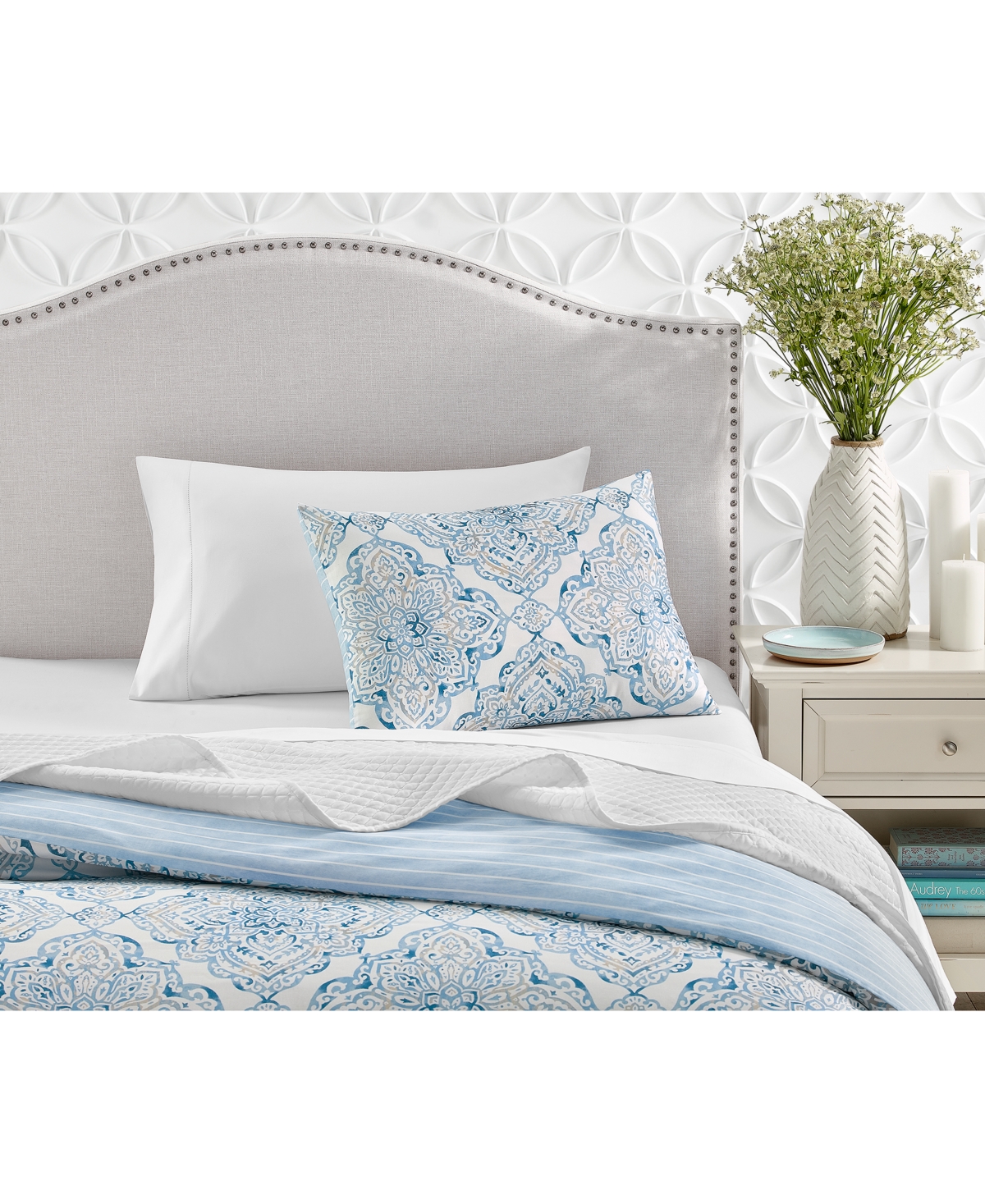 Charter Club Coastal Medallion 2-pc. Comforter Set, Twin, Exclusively At Macy's In Blue