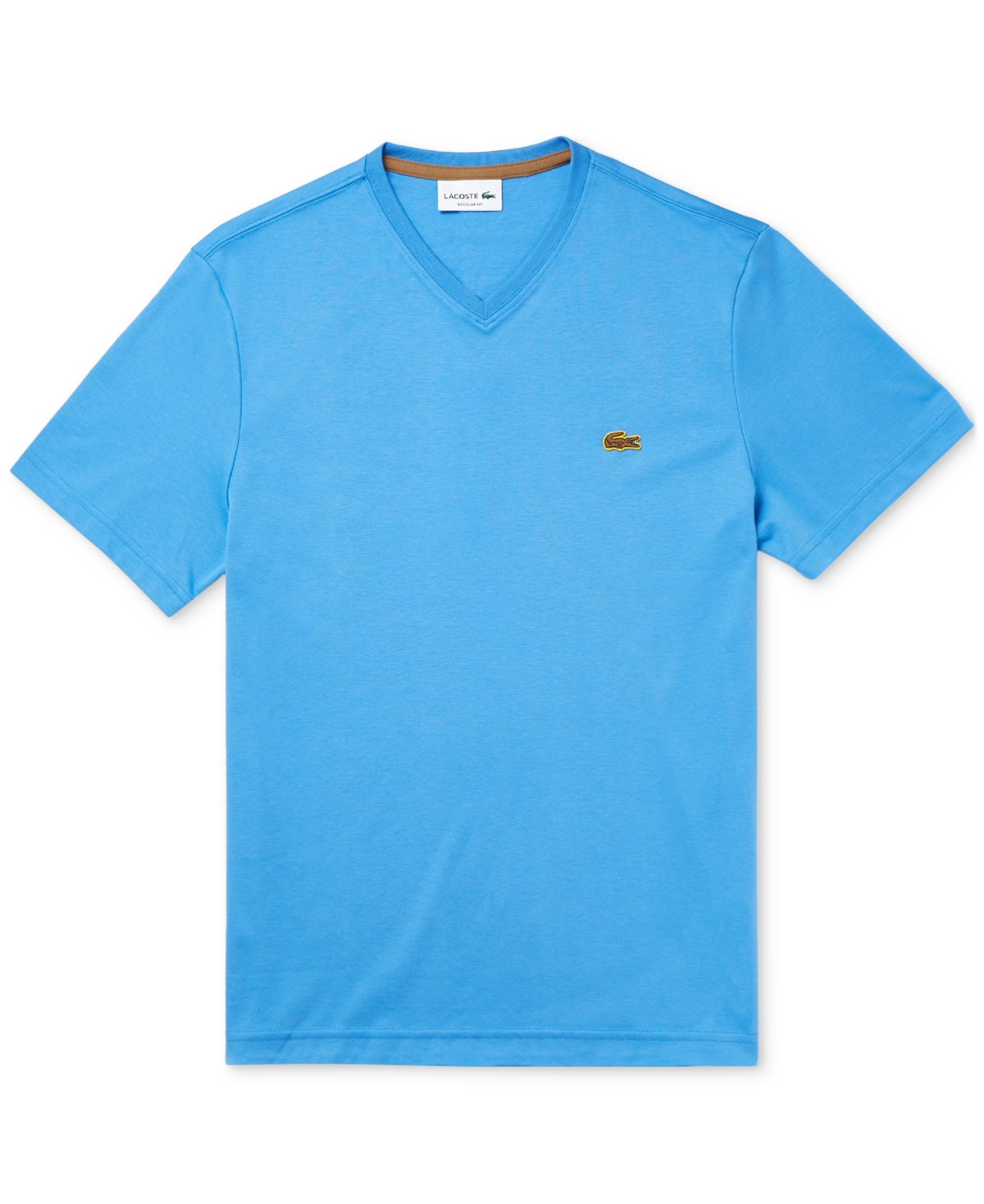 Lacoste Men's Short Sleeve V-neck Logo T-shirt In Blue