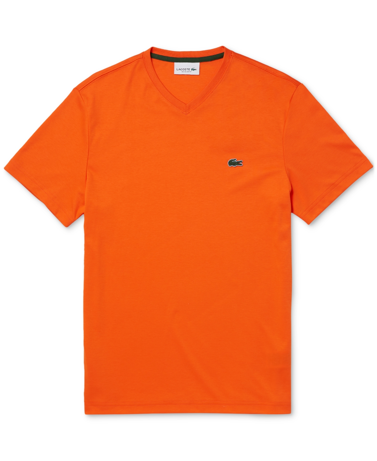 Lacoste Men's Short Sleeve V-neck Logo T-shirt In Orange