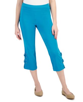 JM Collection - Petite Side-Lace-Up Capri Pants