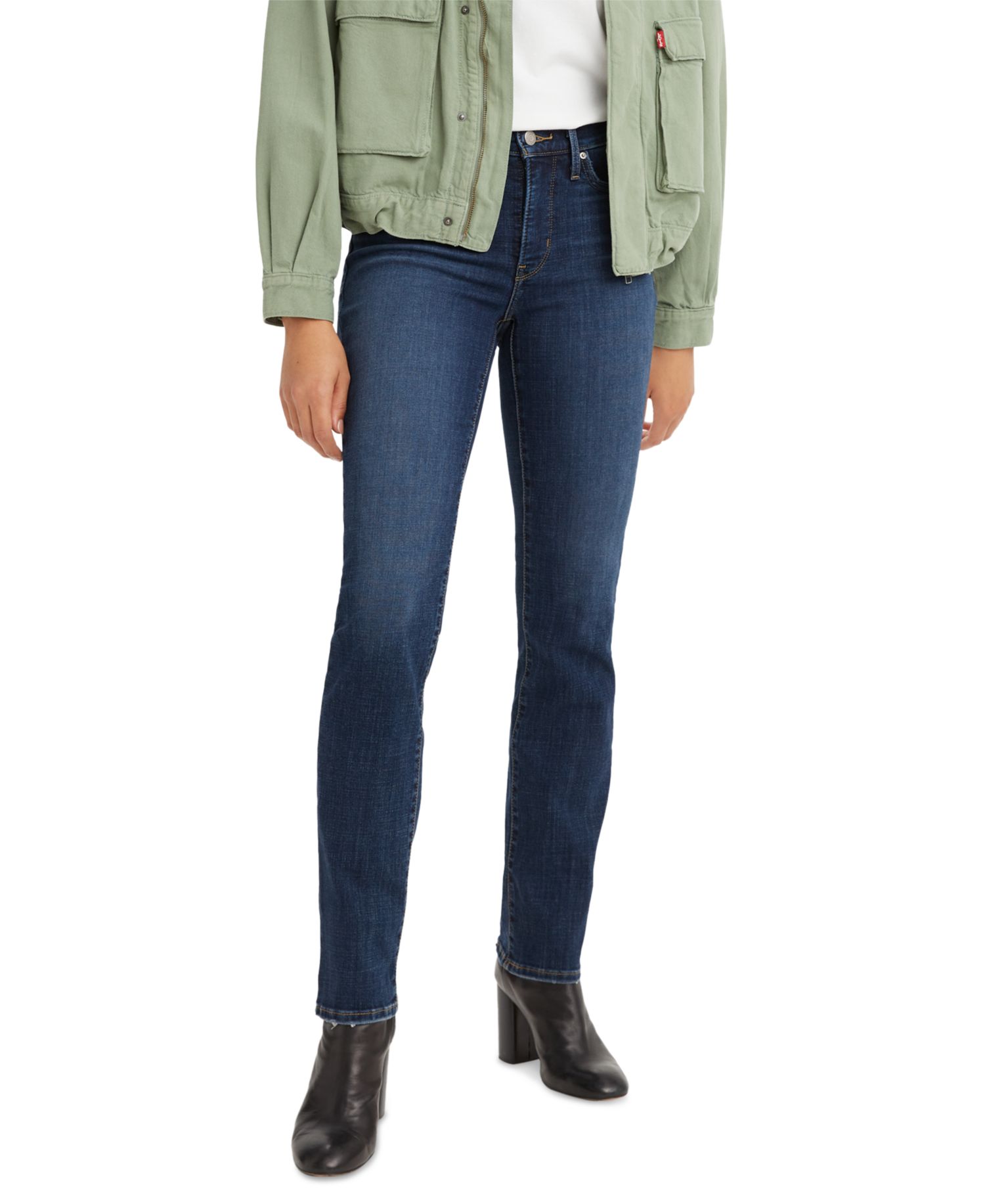 Trendy Plus Size 314 Mid-Rise Shaping Straight-Leg Jeans