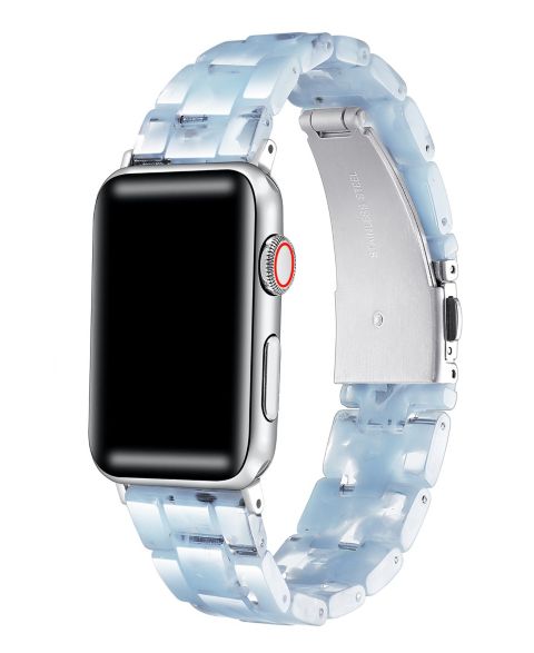 Ремешок для часов Posh Tech Claire Resin Band for Apple Watch 44,45,46, 49mm, цвет: Светлый синий