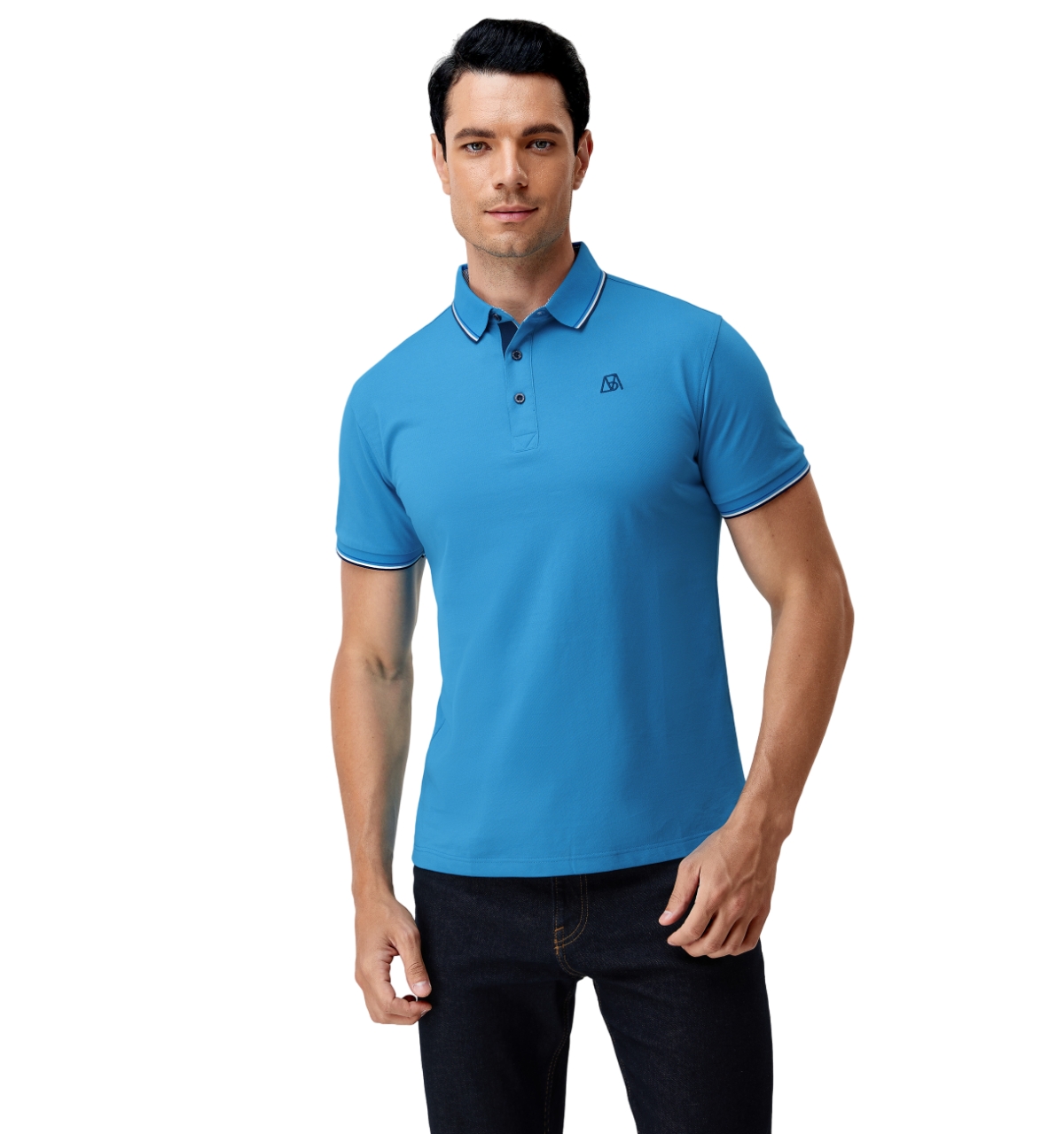 Bellemere Men's Silk Cotton Polo Shirt - Dark blue