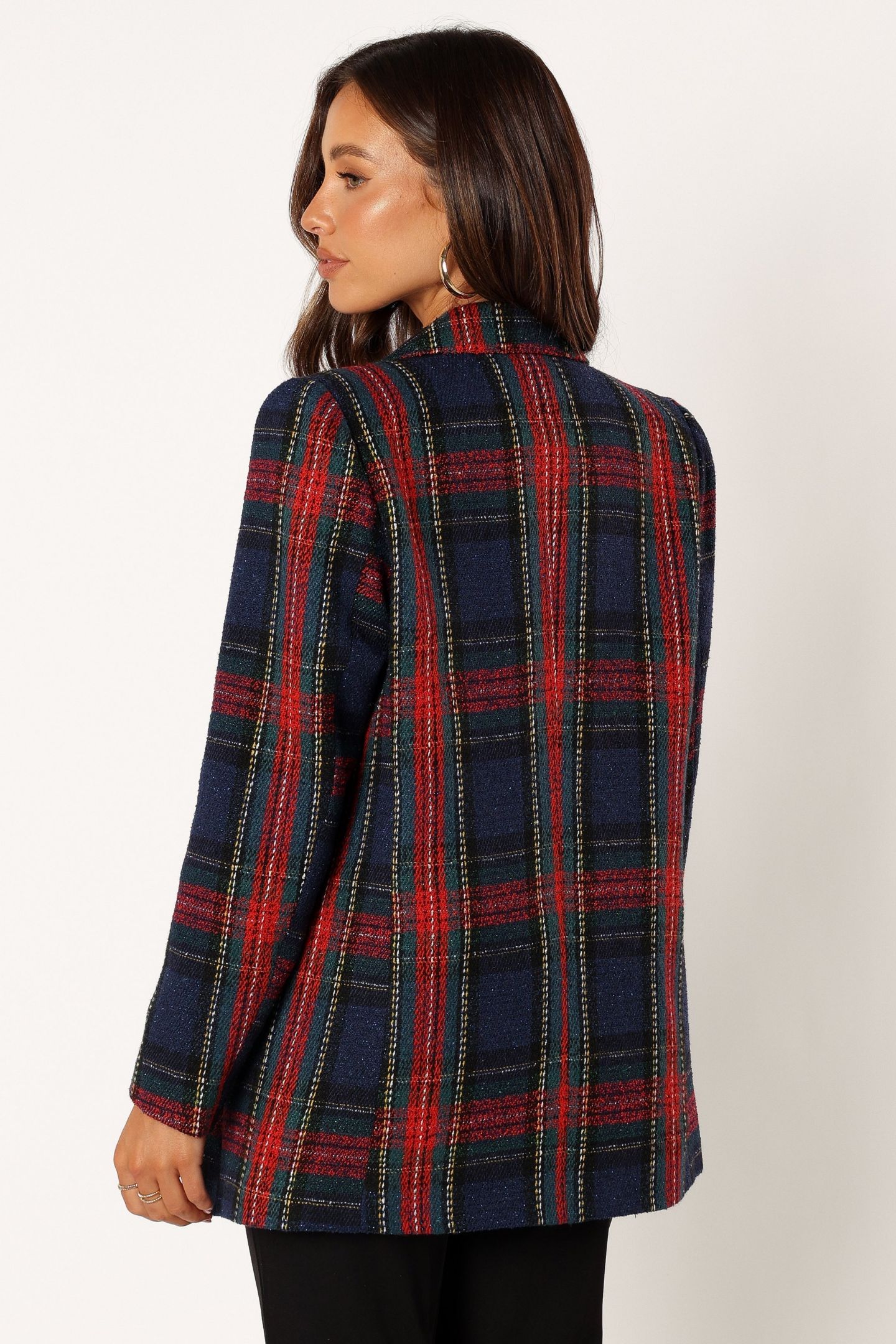 Женский пиджак Petal and Pup Vivienne Plaid Blazer, цвет: Красный / Тёмно-синий разноцветный — фото 2