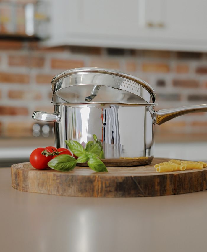Sedona Pro Stainless Steel 3.5Qt. Saucepan with Draining Lid Macy's
