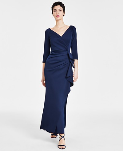 MSK Rhinestone-Trim Bell-Sleeve Dress - Macy's