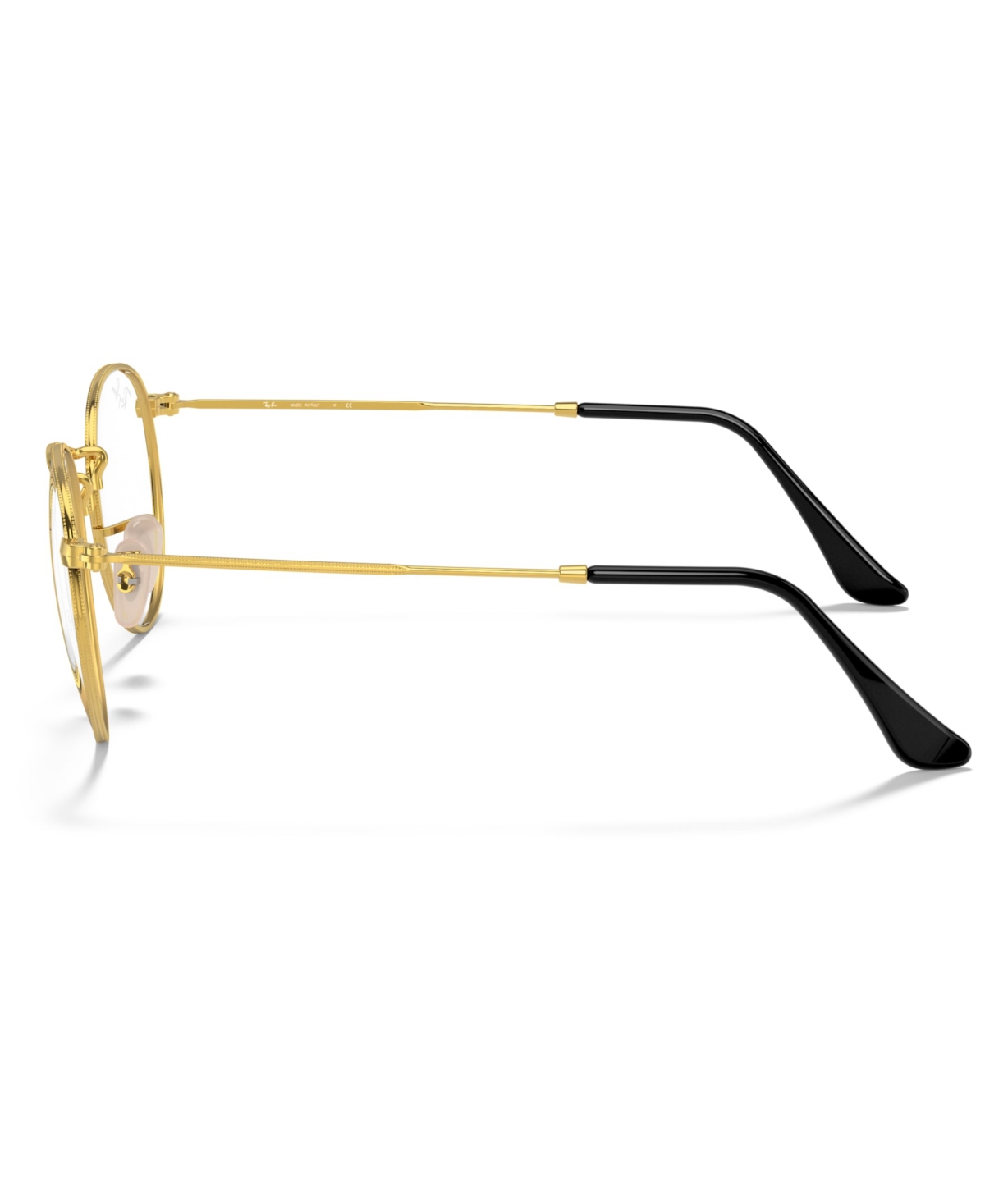 Ray Ban Unisex Round Metal Optics Eyeglasses, Rb3447v In Black On Gold
