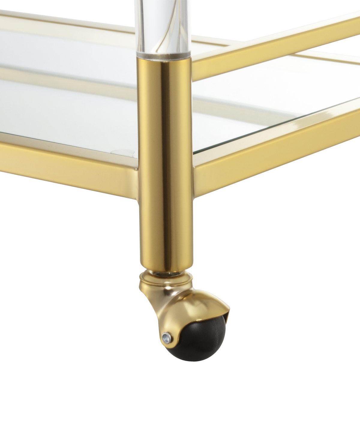 Convenience Concepts 30.5" Glass Royal Crest 2 Tier Acrylic Bar Cart In Gold,glass