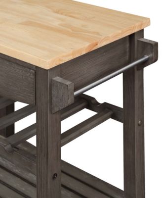 Ellaine 24.75" Wood Butcher Block Kitchen Cart