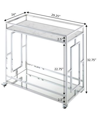 29.25" Chrome Town Square Mirrored Bar Cart