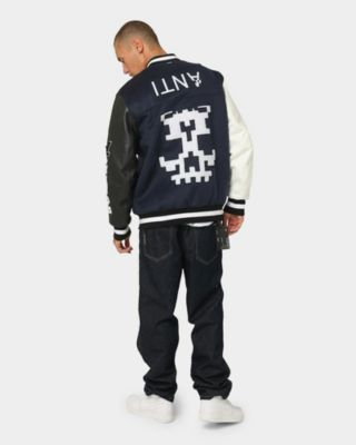 Mens Dead Pixel Leather Varsity Jacket