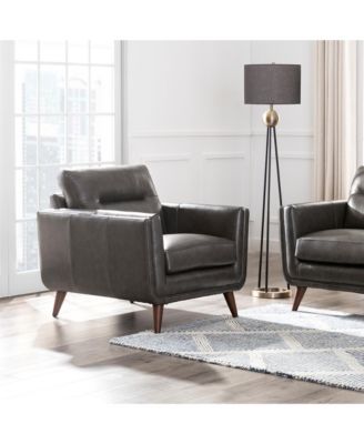 Ava 84" Mid-Century Modern Leather Sofa