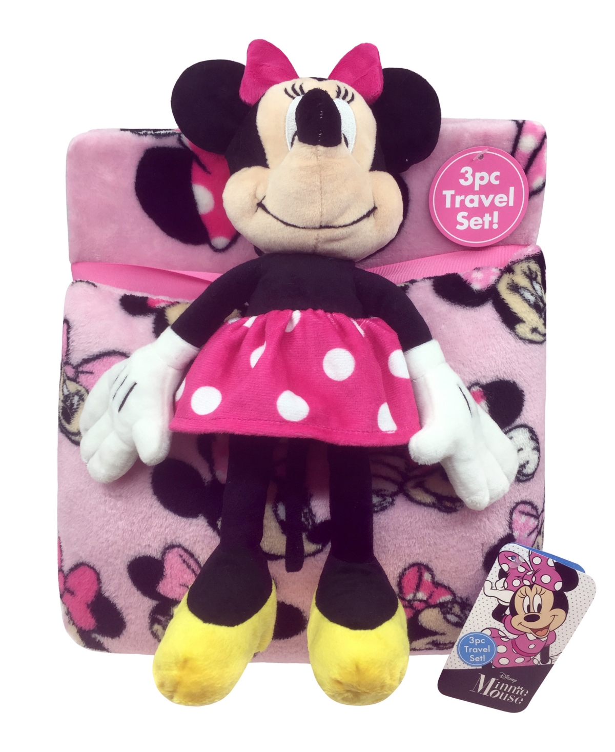 Disney Minnie Mouse 3-pc. Travel Throw, Pillow, & Pillow Buddy Set In Red