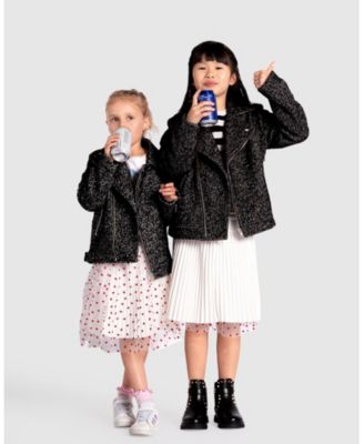 Girls Angel's Face Biker Jacket - Child