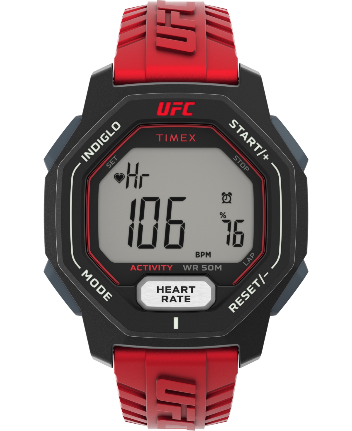 Ufc Men's Spark Digital Red Polyurethane Strap Heart Rate Watch 46mm - Red
