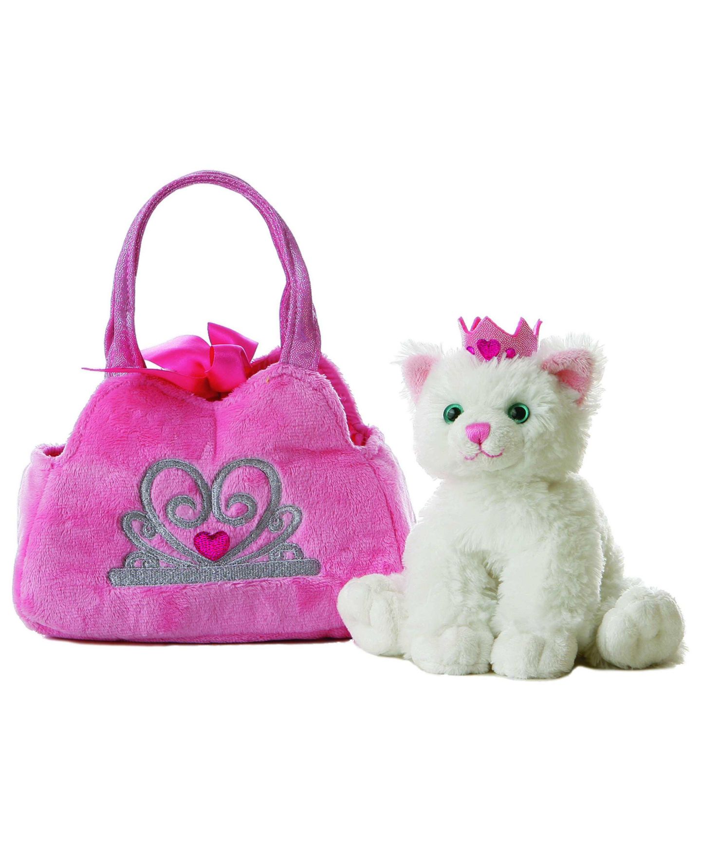 Детские мягкие игрушки Aurora Princess Kitten 8" Plush Kitten and Carrier, 2-Piece Set — фото 1