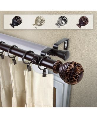 Rod Desyne - Lanette Double Curtain Rod 1" OD 120-170 inch - Black