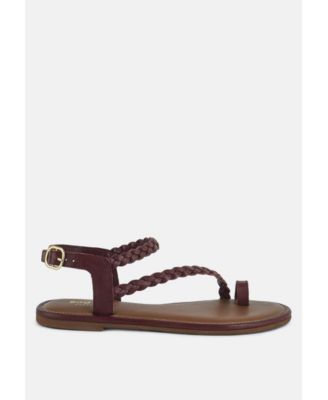 STALLONE Womens Braided Flat Sandals