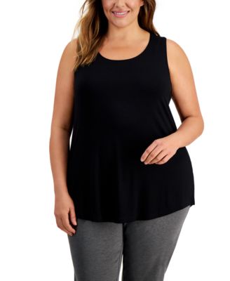 Топ без рукавов с круглым вырезом из коллекции JM Collection Plus Size, созданный для Macy's