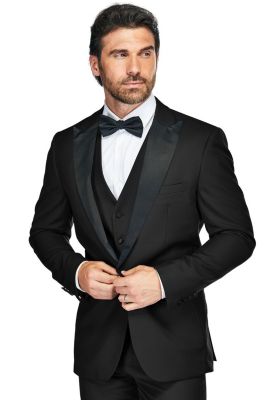 Brave man Men's 3-Piece Premium Notch Lapel Slim Fit Tuxedo